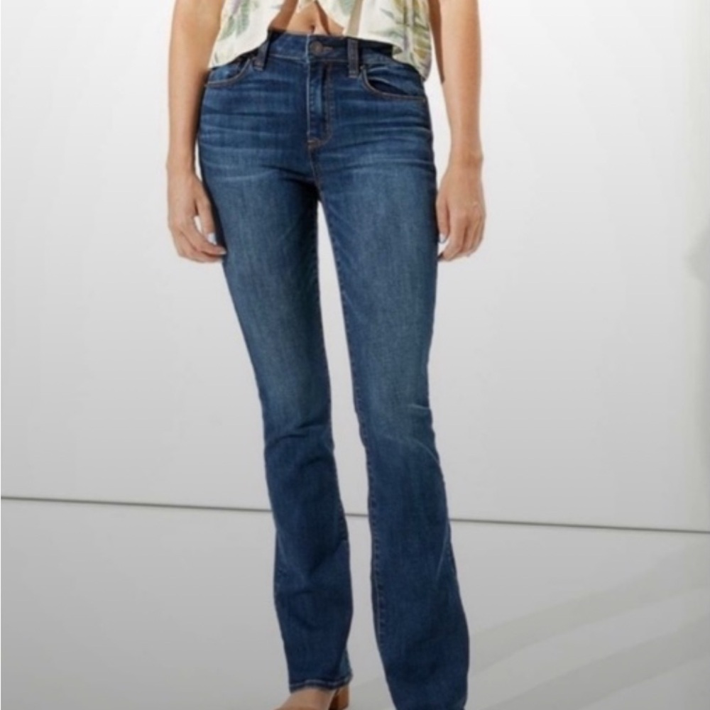 American Eagle Outfitters Blue Flare Wide Leg Jeans